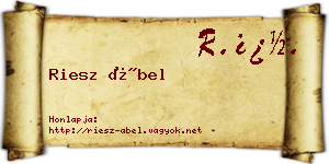 Riesz Ábel névjegykártya